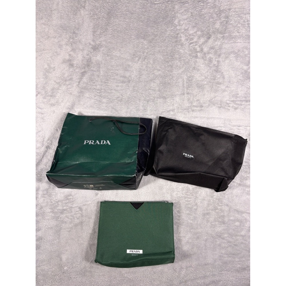 Prada Beauty Vanity Pouch Cosmetic 9.5 X 7 In Green Womens